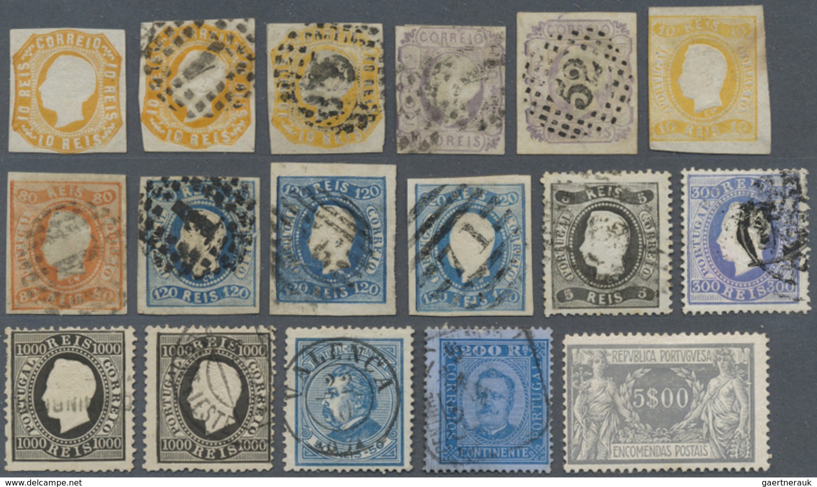 O/* Portugal: 1850's-1930's: More Than 600 Stamps, Mint And Used, On Old Approval Booklet Panes And In P - Brieven En Documenten