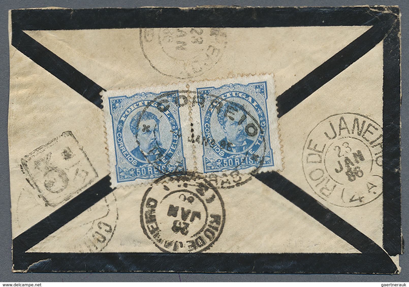 Br Portugal: 1855/1940, group of eleven better entires, mainly before 1900 showing attractive frankings