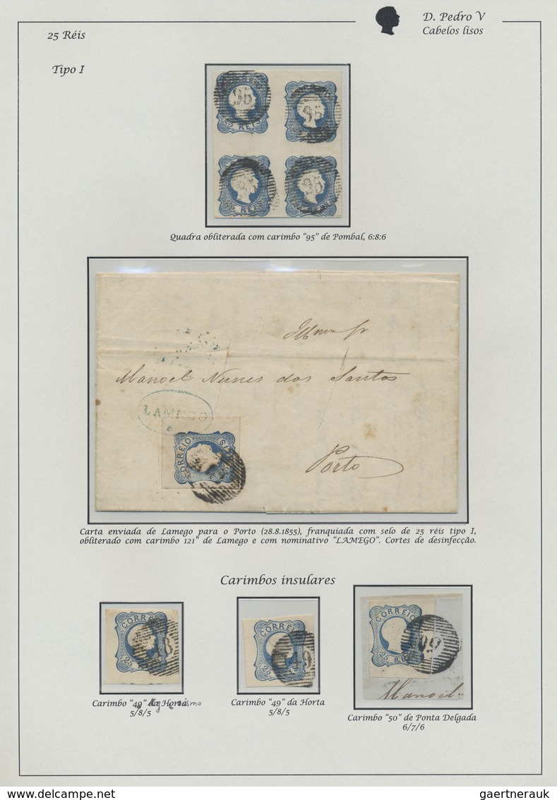 O/Br/Brfst/*/(*) Portugal: 1855/1862, PEDRO ISSUES, high-class and deeply specialised collection of the 1855-1856 iss