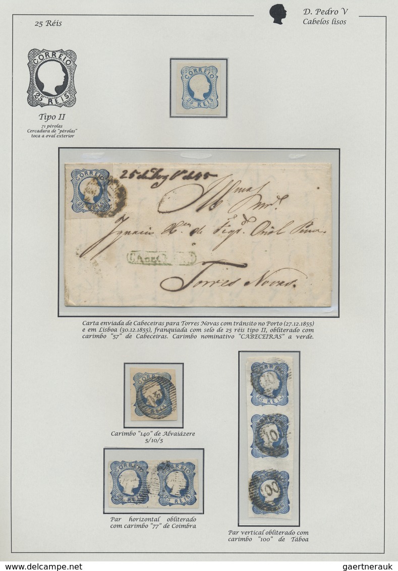 O/Br/Brfst/*/(*) Portugal: 1855/1862, PEDRO ISSUES, high-class and deeply specialised collection of the 1855-1856 iss