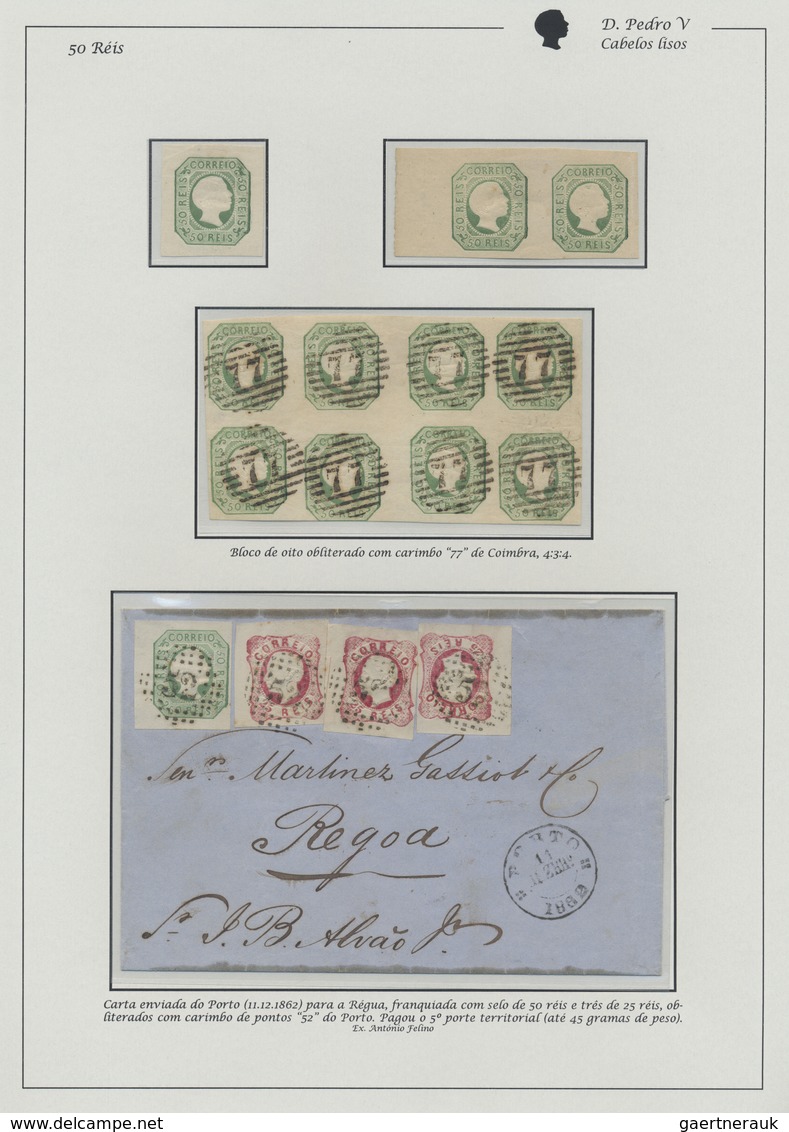 O/Br/Brfst/*/(*) Portugal: 1855/1862, PEDRO ISSUES, high-class and deeply specialised collection of the 1855-1856 iss