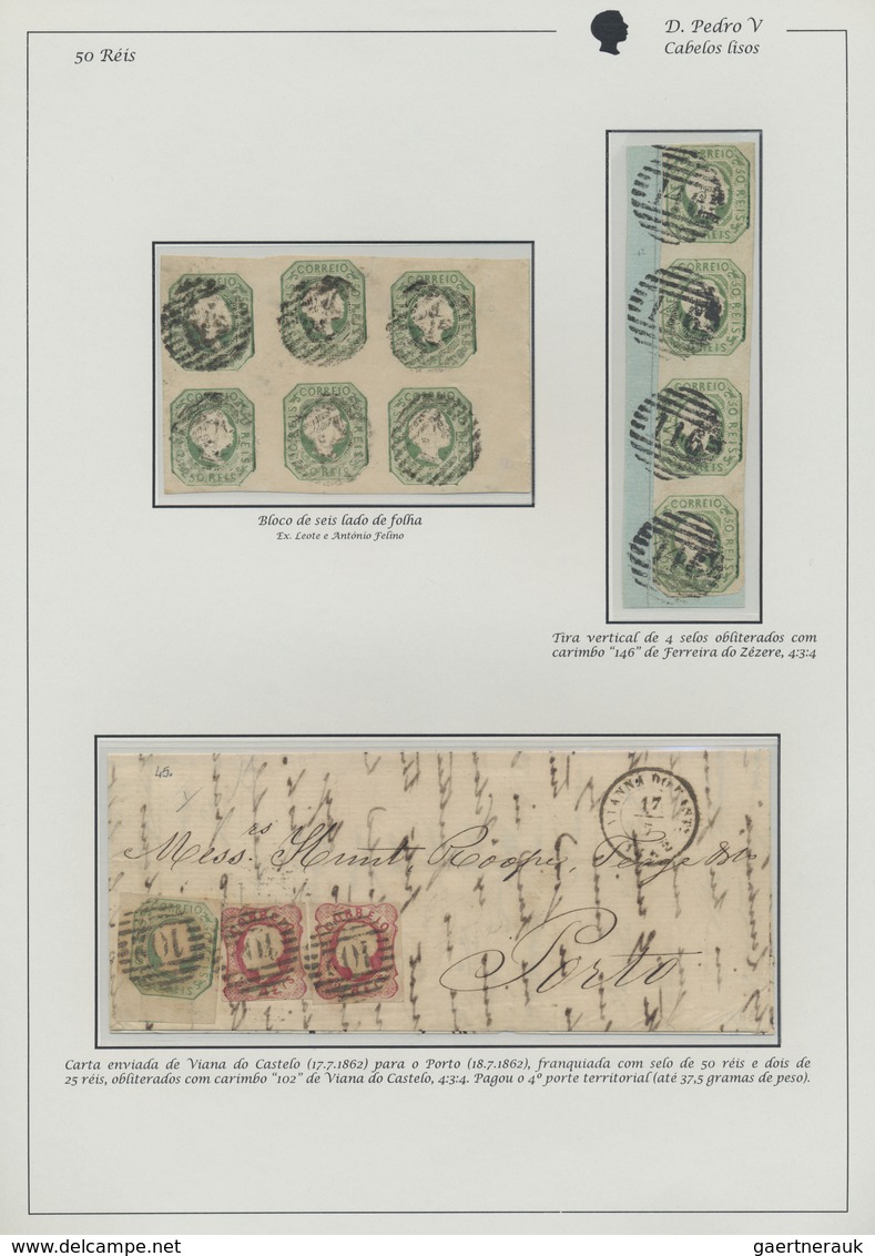 O/Br/Brfst/*/(*) Portugal: 1855/1862, PEDRO ISSUES, high-class and deeply specialised collection of the 1855-1856 iss