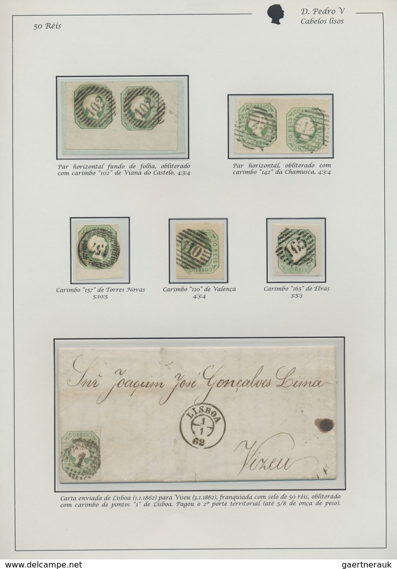 O/Br/Brfst/*/(*) Portugal: 1855/1862, PEDRO ISSUES, high-class and deeply specialised collection of the 1855-1856 iss