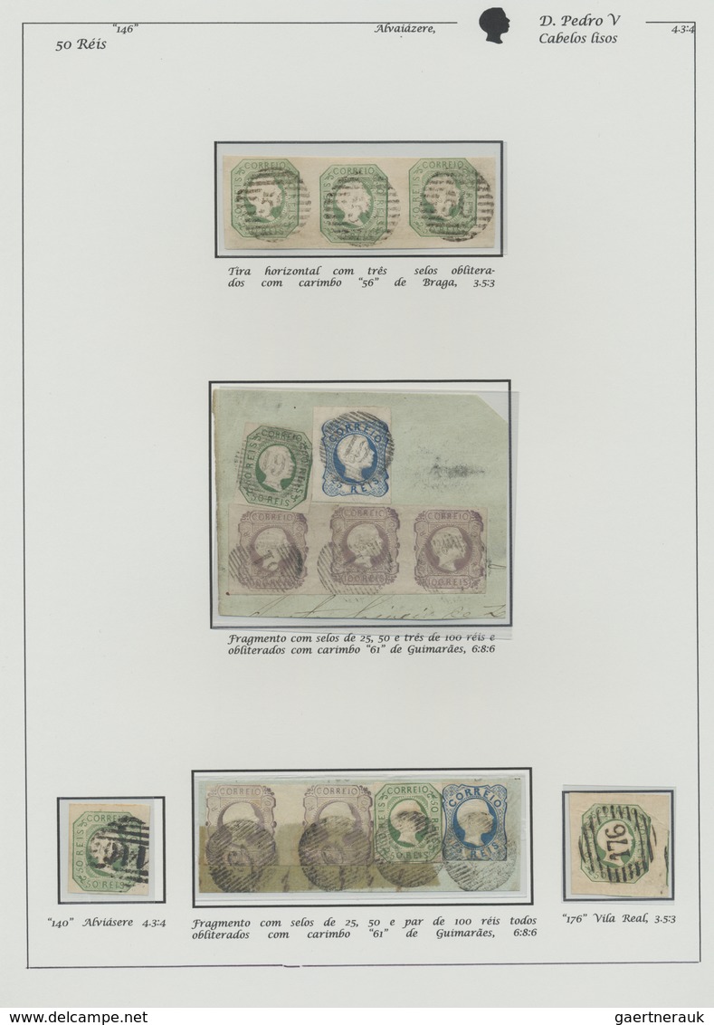 O/Br/Brfst/*/(*) Portugal: 1855/1862, PEDRO ISSUES, high-class and deeply specialised collection of the 1855-1856 iss