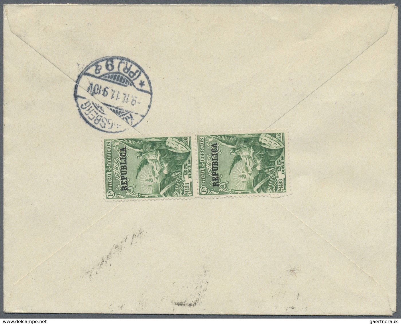 Br Portugal: 1911/1913, Lot Of Five Better Registered Covers (single Lots) With Attractive Fankings, Ni - Lettres & Documents