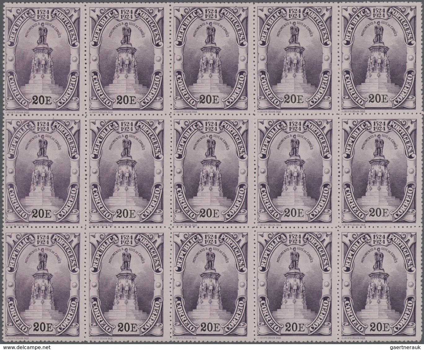 ** Portugal: 1924, 400th Anniversary Of Birth Of Luís De Camões, Lot Of 50 U/m Complete Sets Within Uni - Lettres & Documents