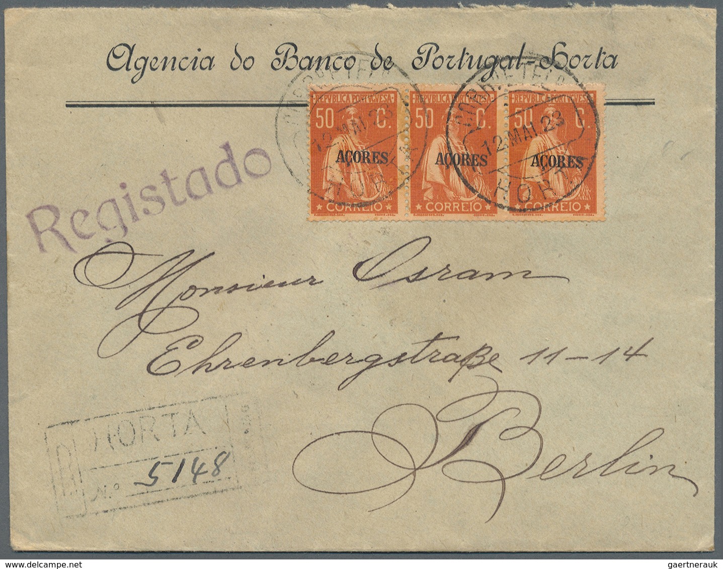 Br/ Portugal - Azoren: 1872/1948 (ca.), Unusual Accumulation Including Angra, Horta And Ponta Delgada Wi - Azoren