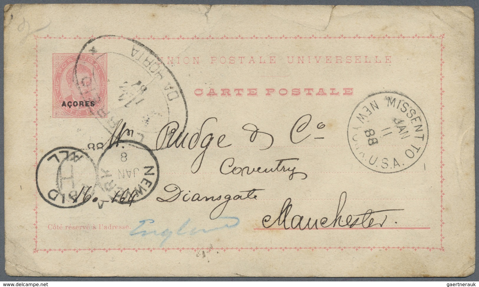 GA Portugal - Azoren: 1888/1929 (ca.), POSTAL STATIONERY: Interesting Accumulation With 21 Used Postal - Açores