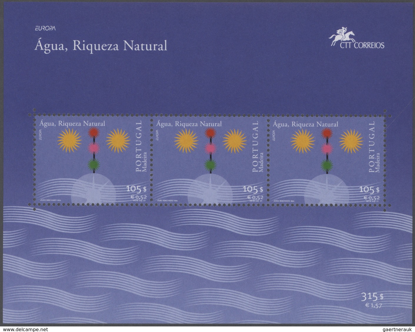 ** Portugal - Azoren: 2001, Europa, 12000 Copies Of The Block, All Mint Never Hinged. Michel 72000,- €, - Açores