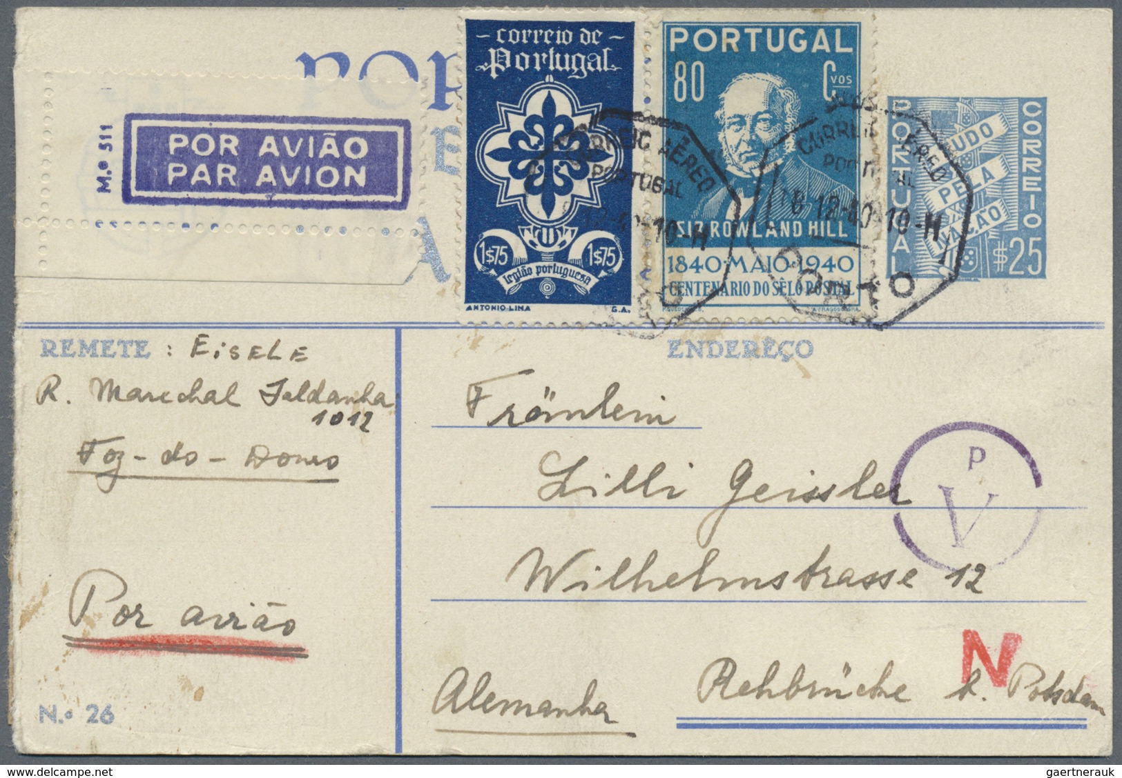 GA Portugal - Ganzsachen: 1889/1940 (ca.), Interesting Accumulation With 24 Used Postal Stationeries (e - Entiers Postaux