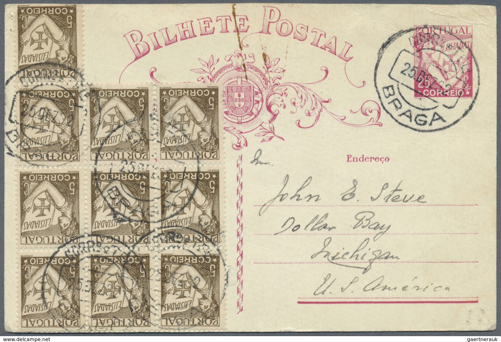 GA Portugal - Ganzsachen: 1889/1940 (ca.), Interesting Accumulation With 24 Used Postal Stationeries (e - Entiers Postaux