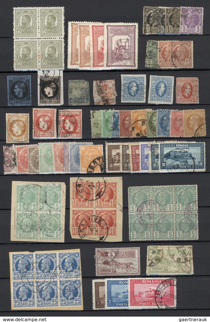 O/*/Brfst Rumänien: 1858/1930 (ca.), Used And Mint Assortment, Varied Condition, Some Classic Stamps, Carol He - Storia Postale