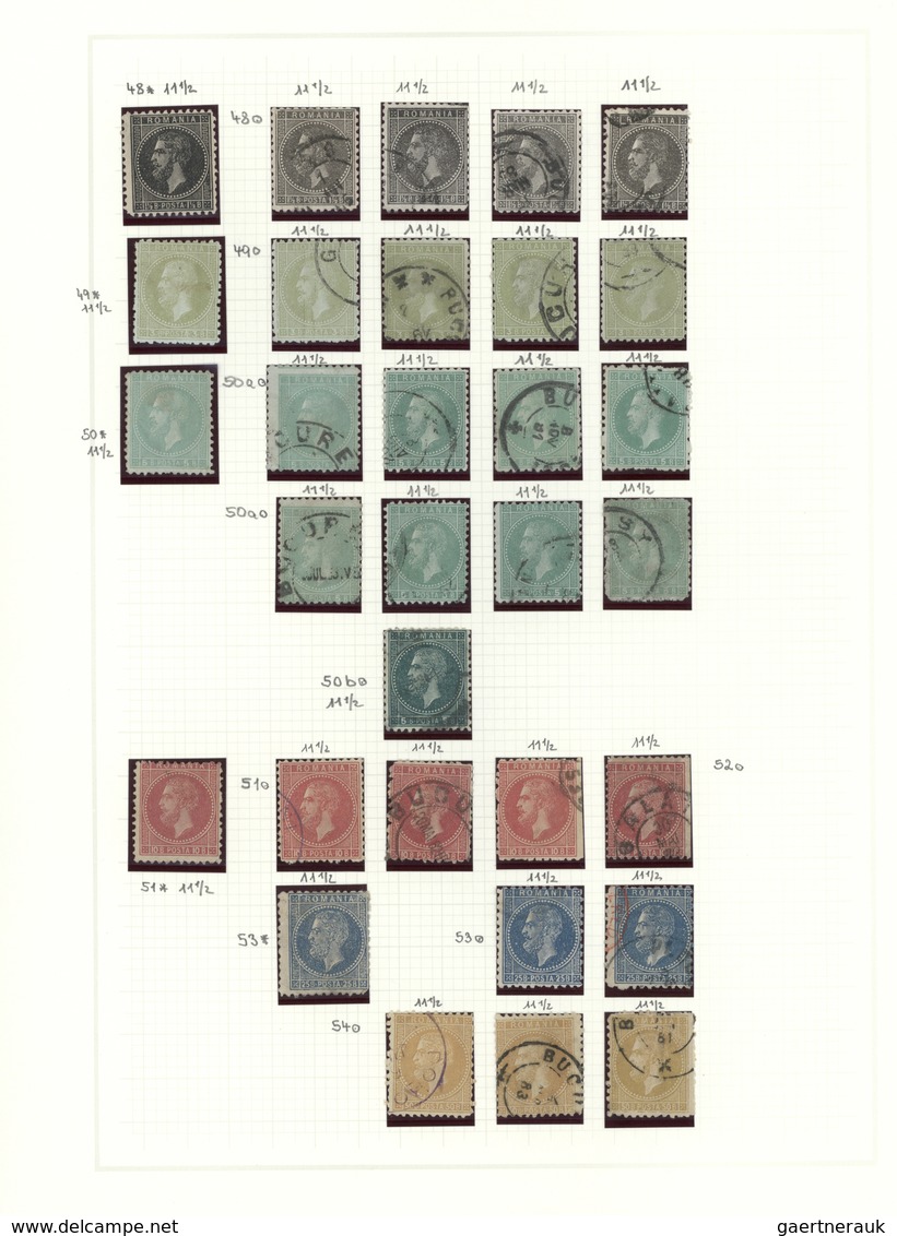 O/*/(*) Rumänien: 1858/1928, deeply specialised mint and used collection in a binder, neatly arranged on nea