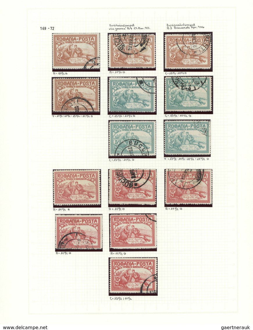 O/*/(*) Rumänien: 1858/1928, deeply specialised mint and used collection in a binder, neatly arranged on nea