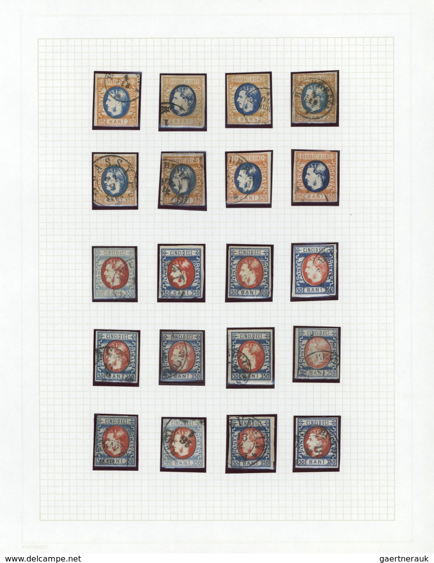 O/*/(*) Rumänien: 1858/1872, Used And Mint Collection Of 124 Classic Stamps, Slightly Varied Condition, Neat - Brieven En Documenten