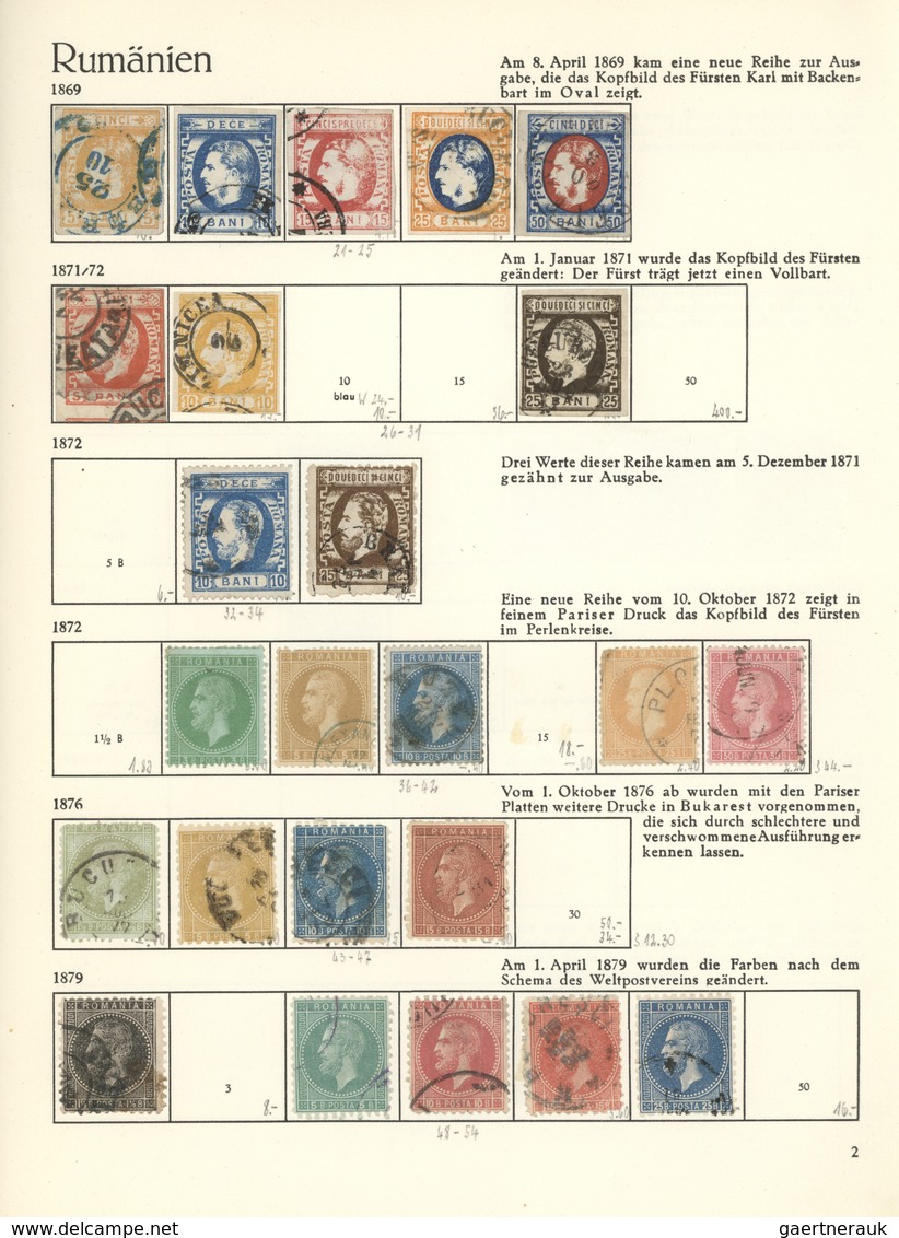 O/* Rumänien: 1862/1959, Used And Mint Collection In Seven "Behrens" Albums, Well Collected From Classic - Lettres & Documents