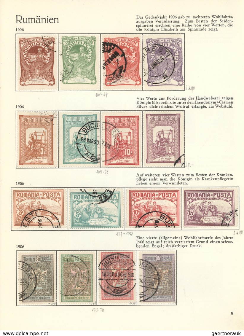 O/* Rumänien: 1862/1959, Used And Mint Collection In Seven "Behrens" Albums, Well Collected From Classic - Lettres & Documents