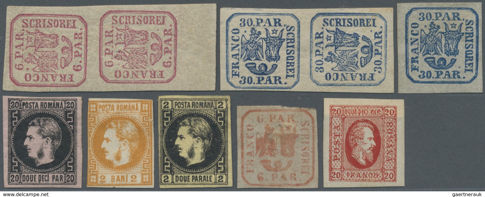 */(*) Rumänien: 1862/1868, Mint Lot Of Ten Classic Stamps, Slightly Varied Condition. - Lettres & Documents