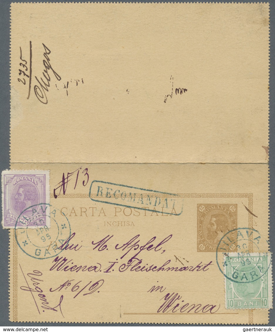 Br/GA Rumänien: 1871/1939, Romania (3)/Hungary (2), Lot Of Five Better Entires (single Lots), Comprising U - Lettres & Documents