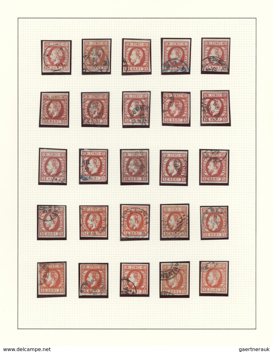 O Rumänien: 1871/1872, Carol Heads Imperforate, Used Collection Of 75 Stamps Neatly Arranged On Album - Brieven En Documenten