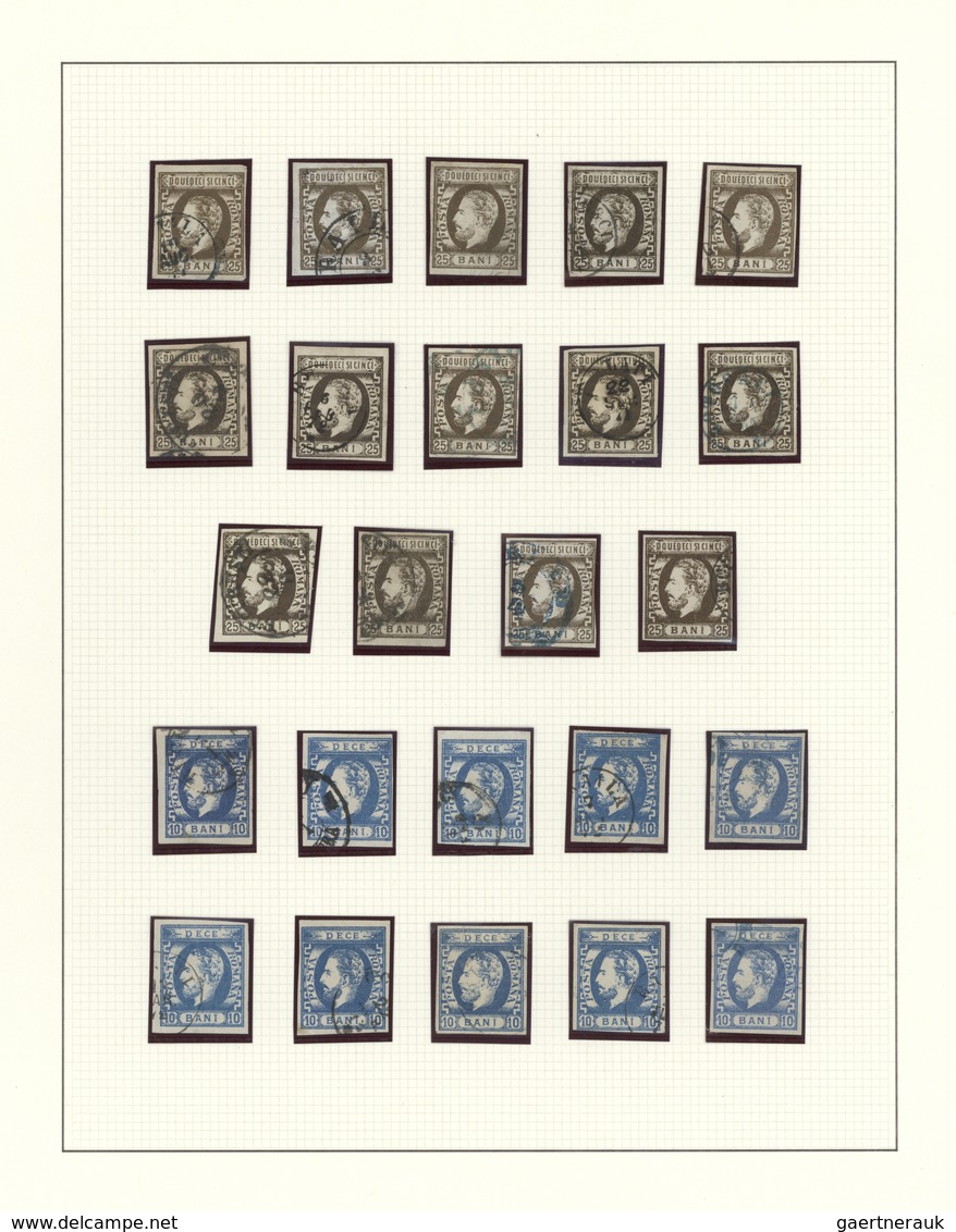 O Rumänien: 1871/1872, Carol Heads Imperforate, Used Collection Of 75 Stamps Neatly Arranged On Album - Brieven En Documenten