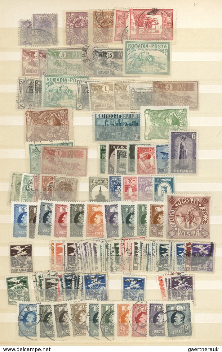 O/**/* Rumänien: 1872/1960 (ca.), comprehensive mint and used accumulation on stocksheets, stuffed very den