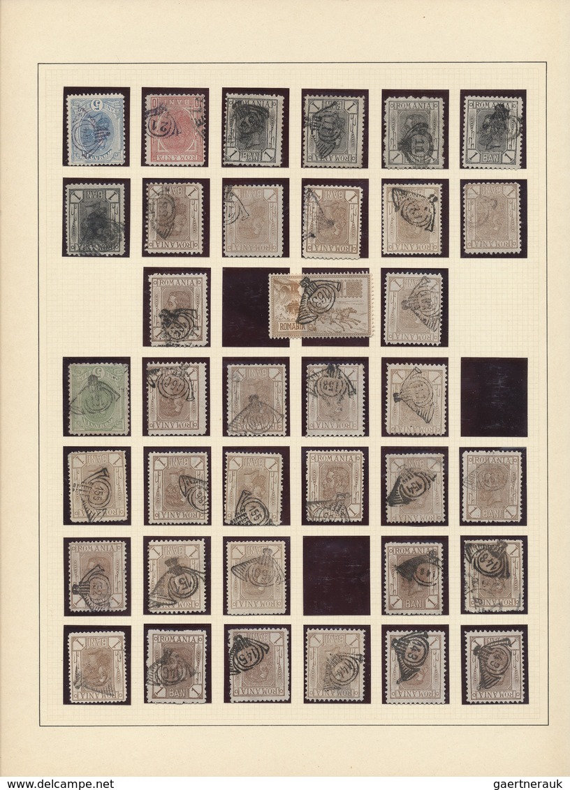 O Rumänien: 1893, 1 B. hellbraun, ca. 230 Exemplaren mit POSTHORN-NUMMERNSTEMPEL von Nr. "1" bis "165"