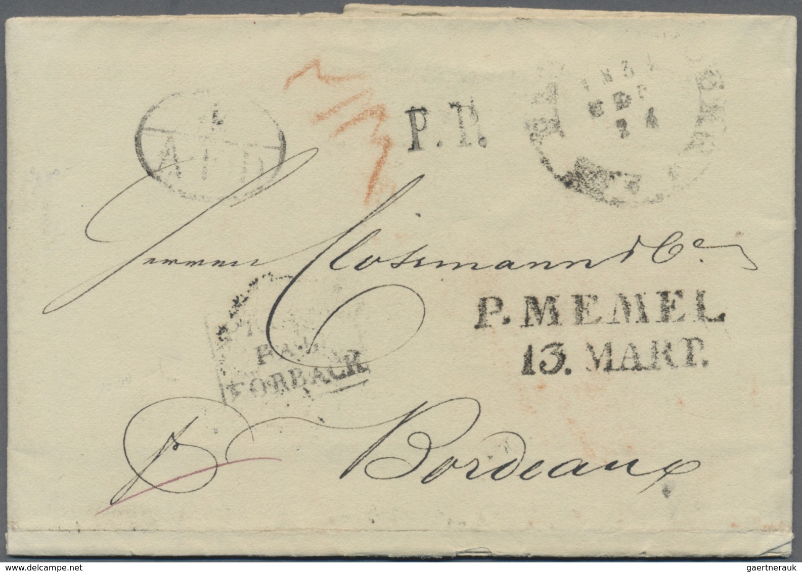 Br Russland: 1850-1900, Nice Group Of Most Stampless Covers, Many German Transit Marks "Aus Russland" I - Neufs