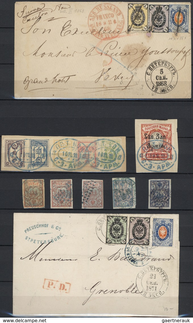 O/*/Br Russland: 1857/1940 (ca.), Mainly Used Collection In Two Stockbooks (plus Some Further Material On A - Neufs