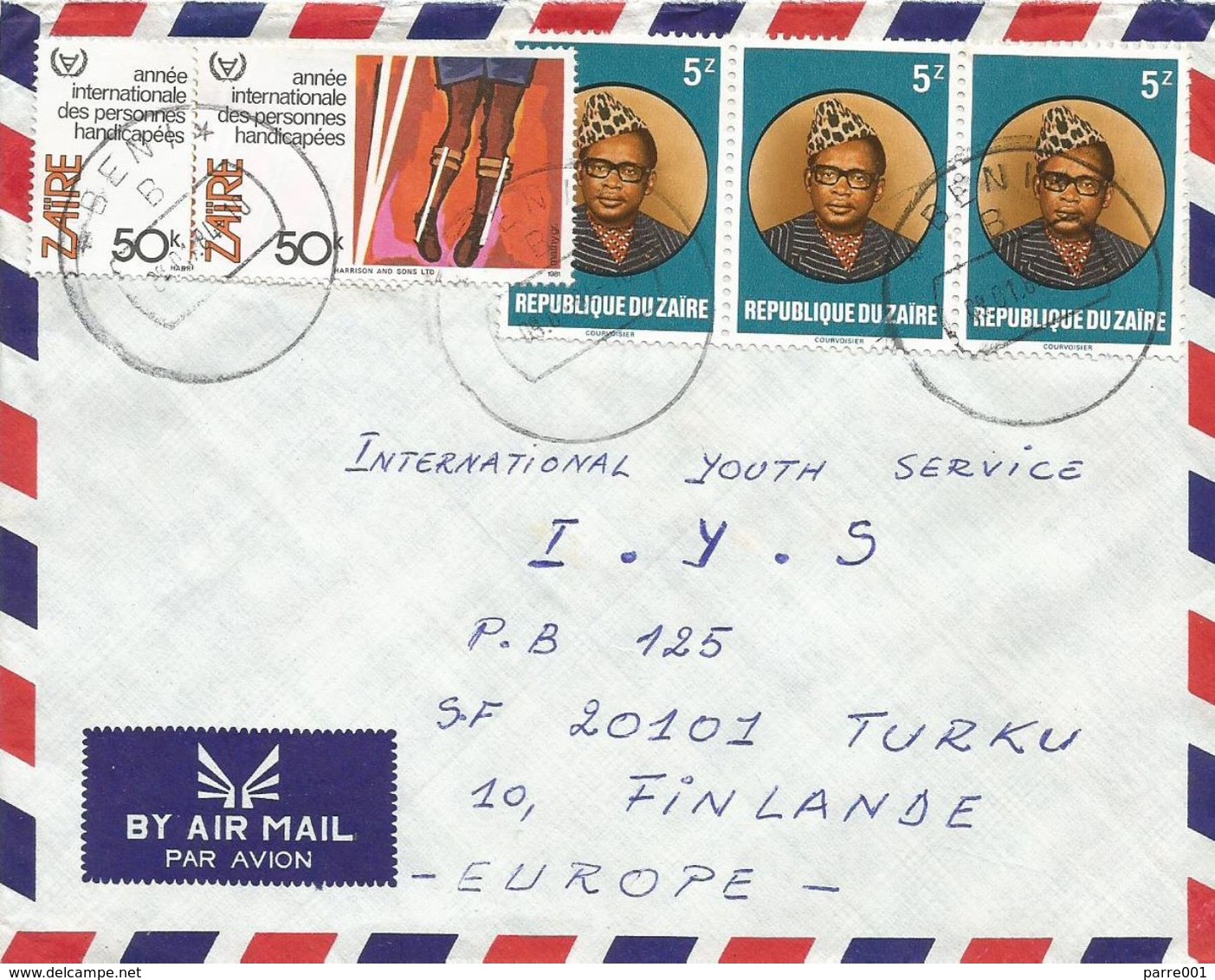 Zaire DRC Congo 1984 Beni Handicapped Year Mobutu Cover - Used Stamps