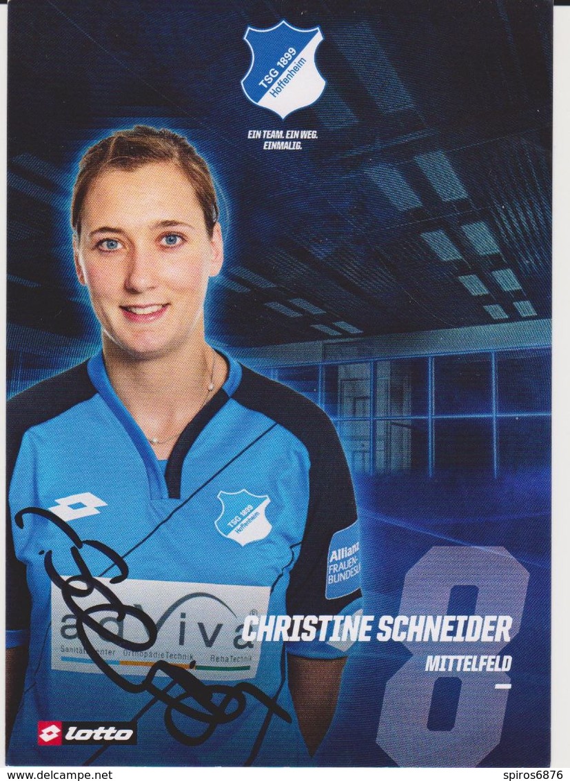 Original Women Football Autograph Card CHRISTINE SCHNEIDER Frauen Bundesliga 2016 / 17 TSG HOFFENHEIM - Autogramme