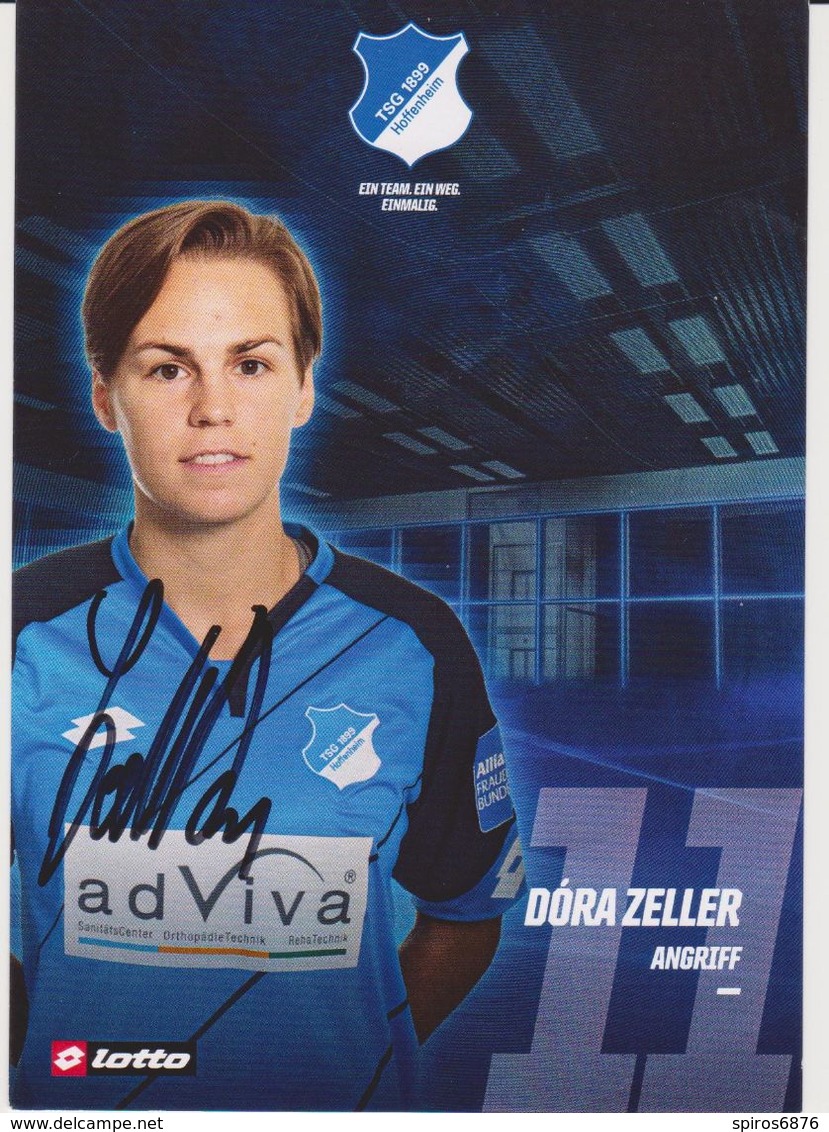 Original Women Football Autograph Card DORA ZELLER Frauen Bundesliga 2016 / 17 TSG HOFFENHEIM - Autografi