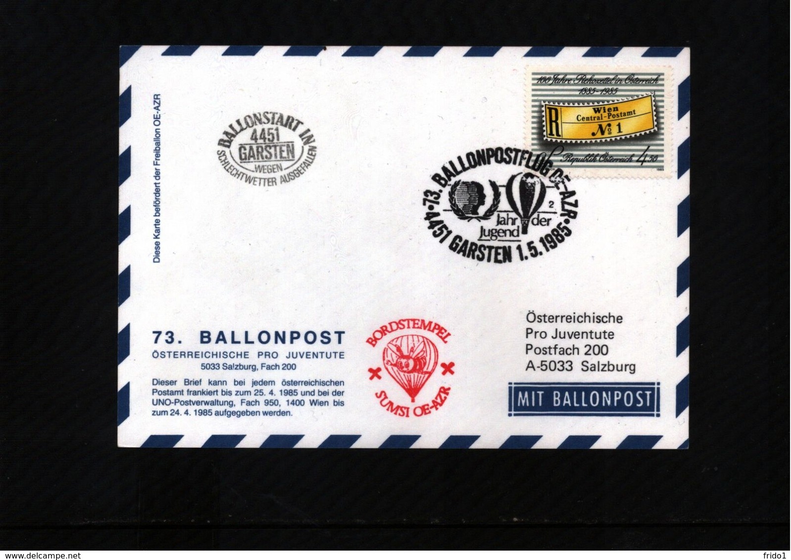 Austria / Oesterreich 1985 Ballonpost Interesting Card - Ballons