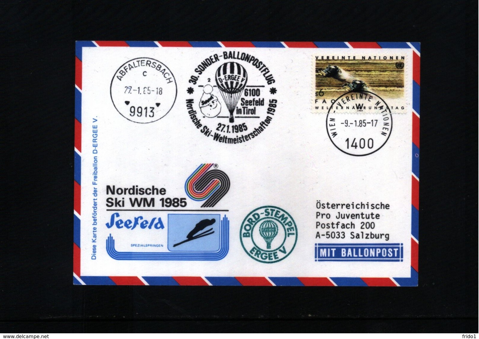 Austria / Oesterreich 1985 Ballonpost Interesting Card - Per Palloni