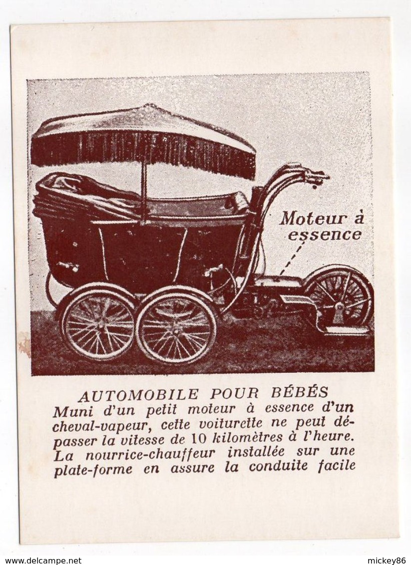 Pub--1923 --FAC-SIMILE--Années Folles--pub Pour Automobiles Pour Bébés - Publicité