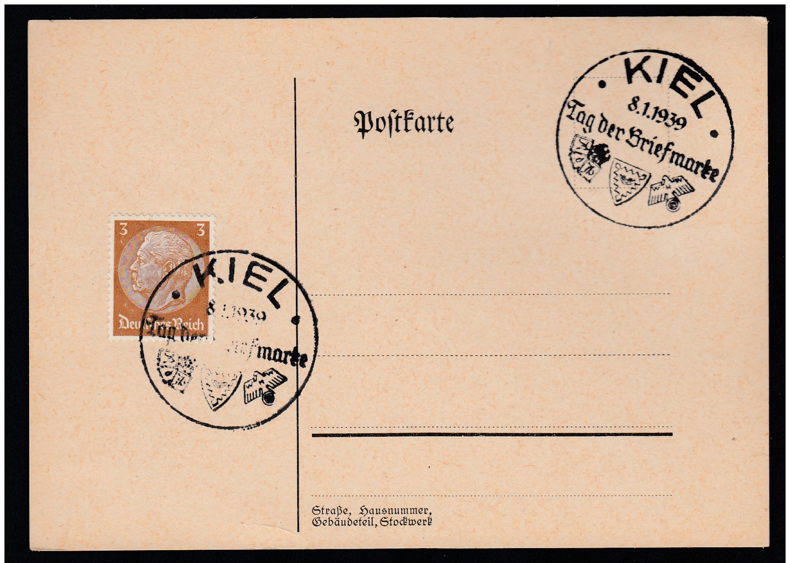 DR Postkarte Sonderstempel 1939 Kiel Ungelaufen K1400 - Briefe U. Dokumente