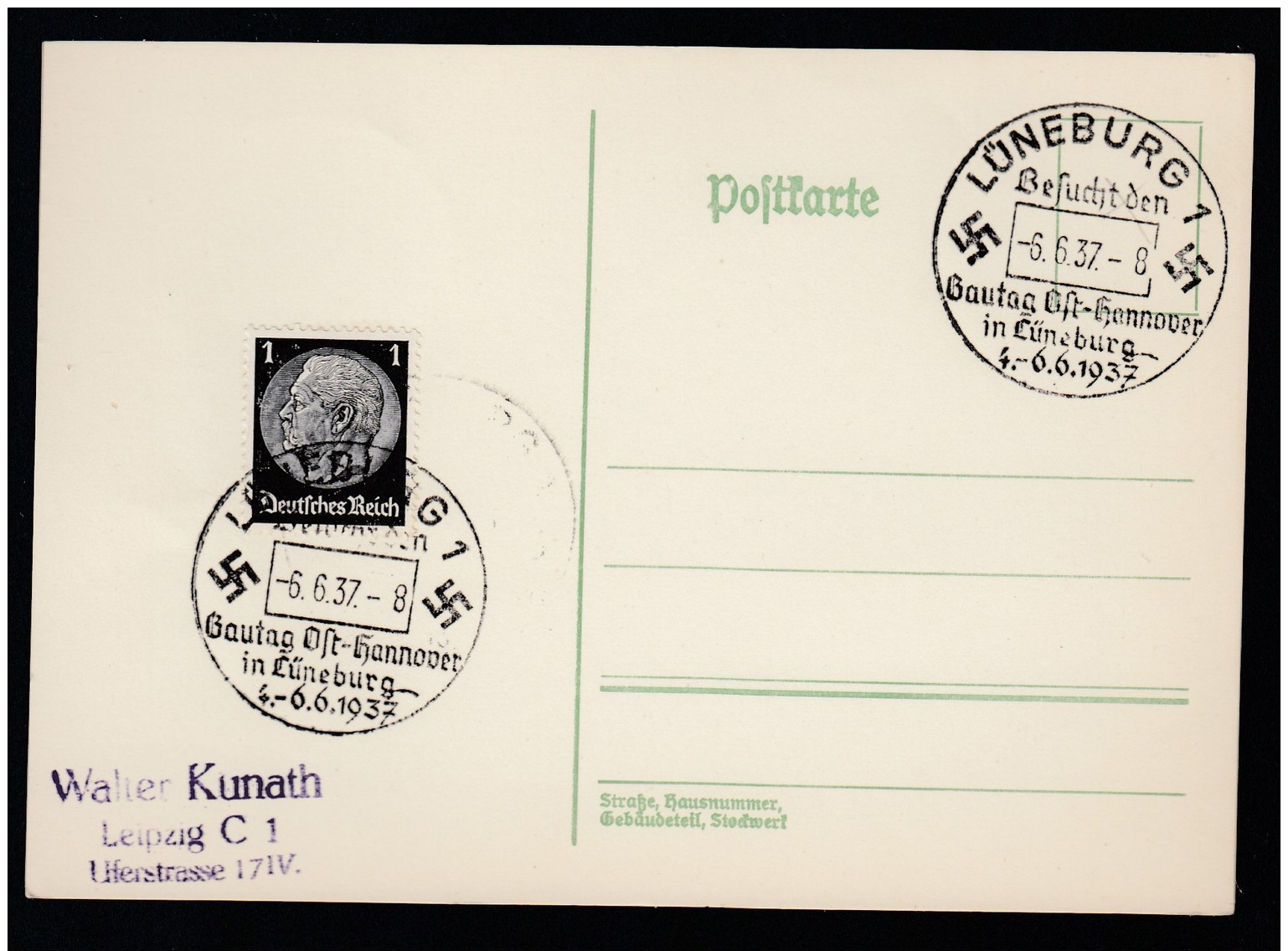 DR Postkarte Sonderstempel 1937 Lüneburg Ungelaufen K1412 - Briefe U. Dokumente