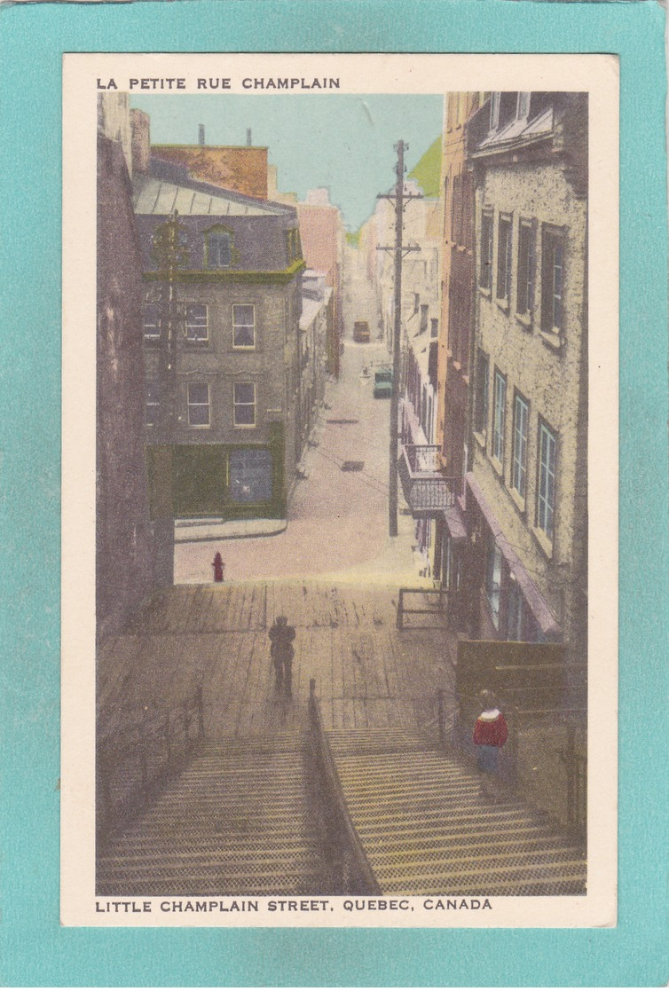 Small Postcard Of Little Champlain Street,Quebec,Canada.Q80. - Other & Unclassified