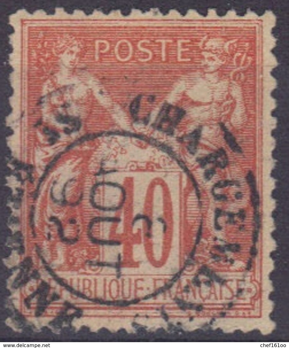 St Etienne (Loire) : Càd 15 "Chargements" Sur Sage N°94, - 1876-1898 Sage (Type II)