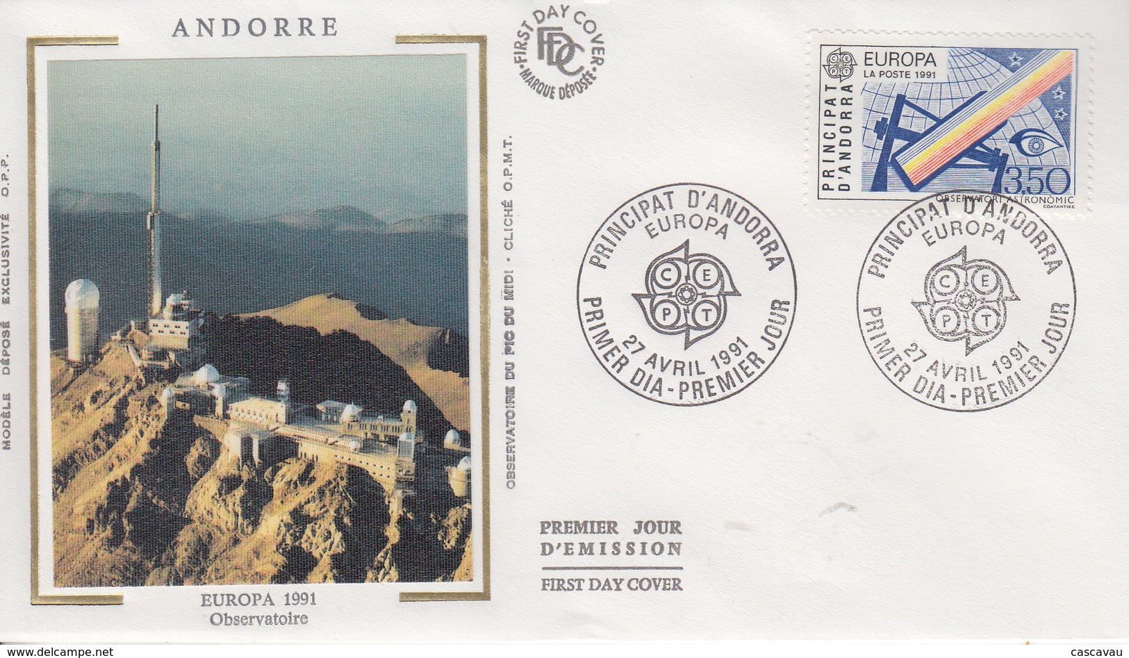 Enveloppe  FDC  1er  Jour   ANDORRE  ANDORRA   EUROPA    1991 - 1991