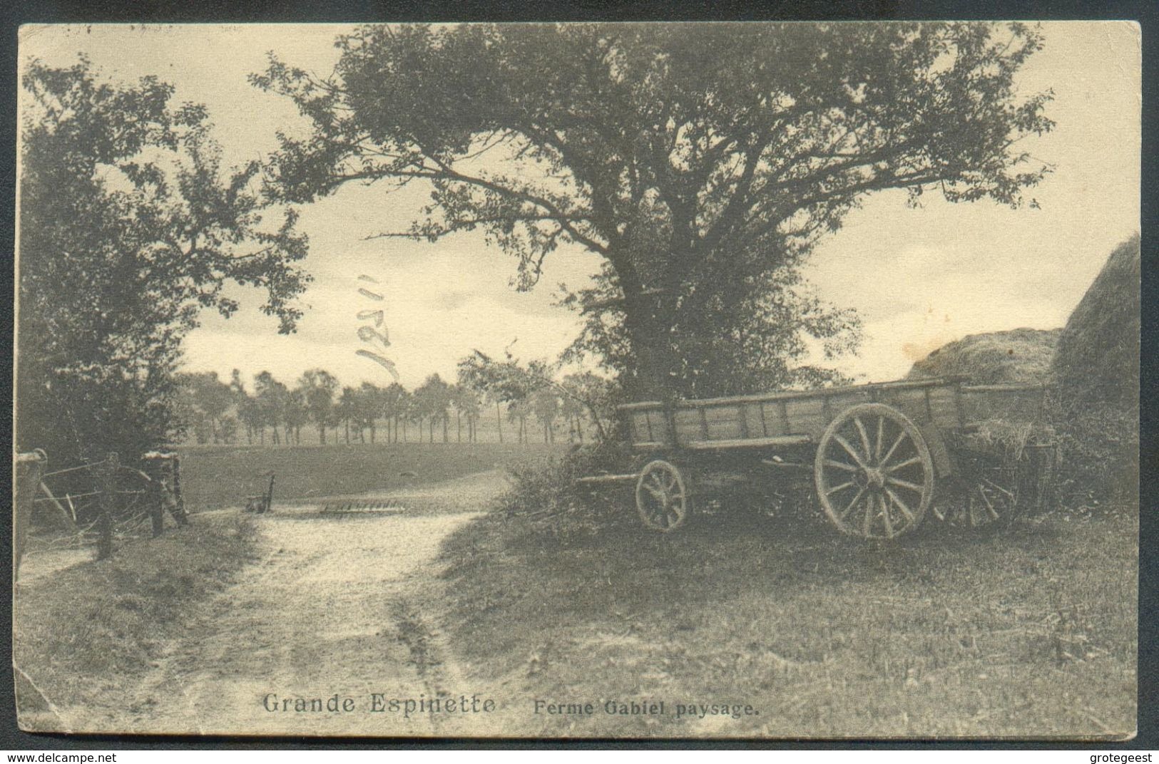 N°81 - 1 C. Obl. Sc BRUXELLES (NORD) Sur CV (La Grande Espinette - Ferme Gabiel Paysage) + Griffe RHODE-St-GENESE Vers K - Griffes Linéaires