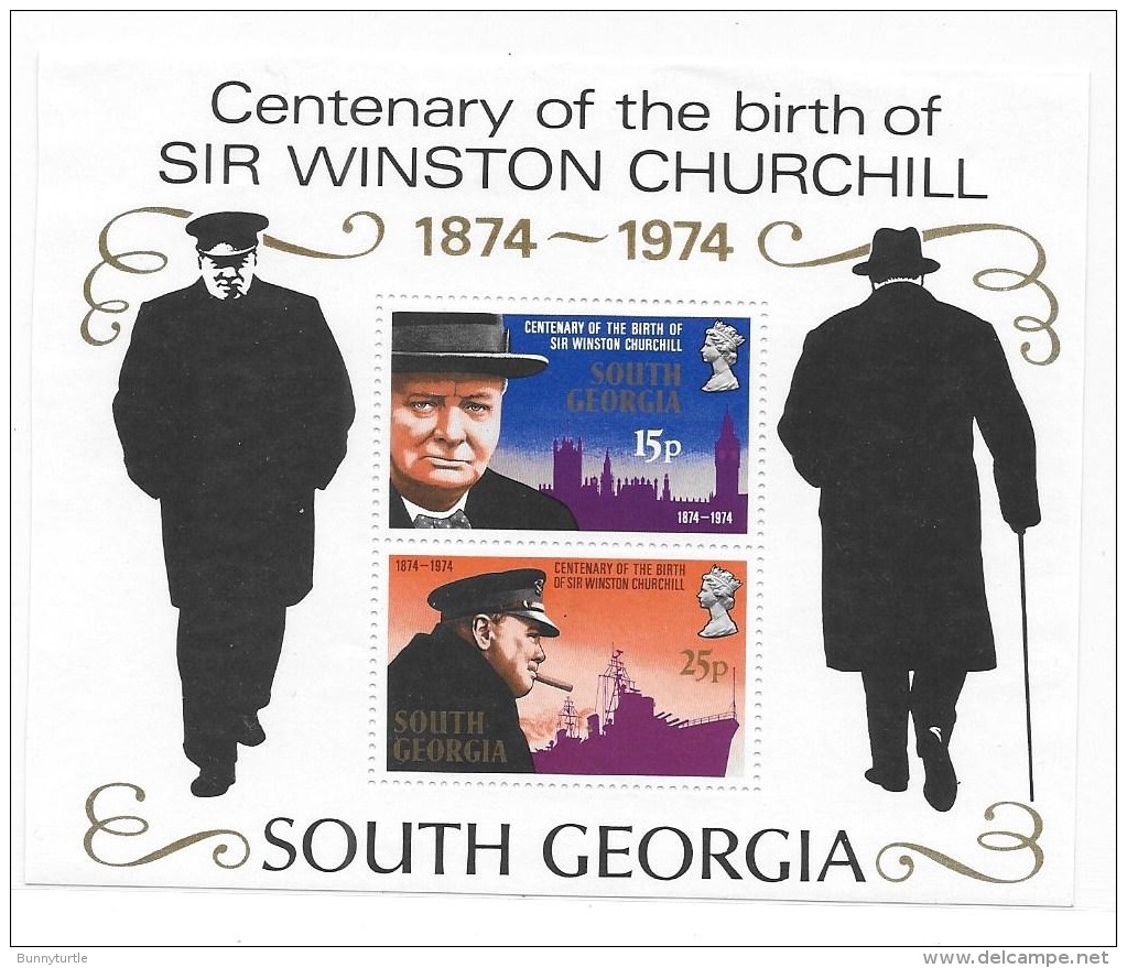 South Georgia 1974 Sir Winston Churchill S/S MNH - Géorgie Du Sud