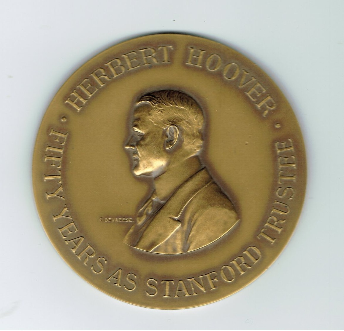Médaille,Herbert Hoover,université De Stanford,par Devreese,épreuve - Professionnels/De Société