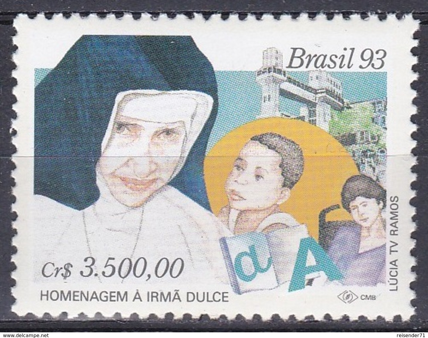 Brasilien Brasil 1993 Gesellschaft Wohlfahrt Welfare Fürsorge Care Persönlichkeiten Schwester Dulce Lacerda, Mi. 2510 ** - Ungebraucht