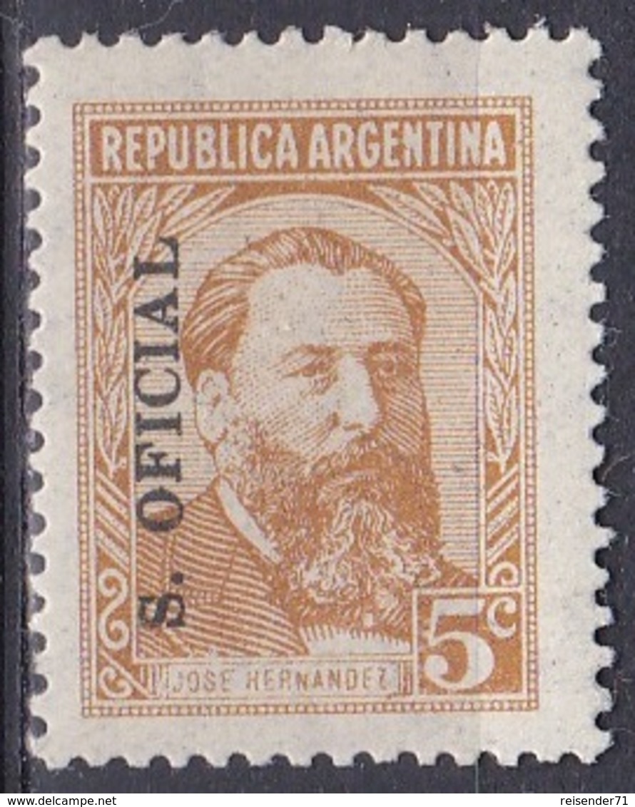 Argentinien Argentina 1957 Dienstmarke Officials Kunst Kultur Literatur Dichter Writer Poeten Hernandez, Mi. 87 ** - Dienstmarken