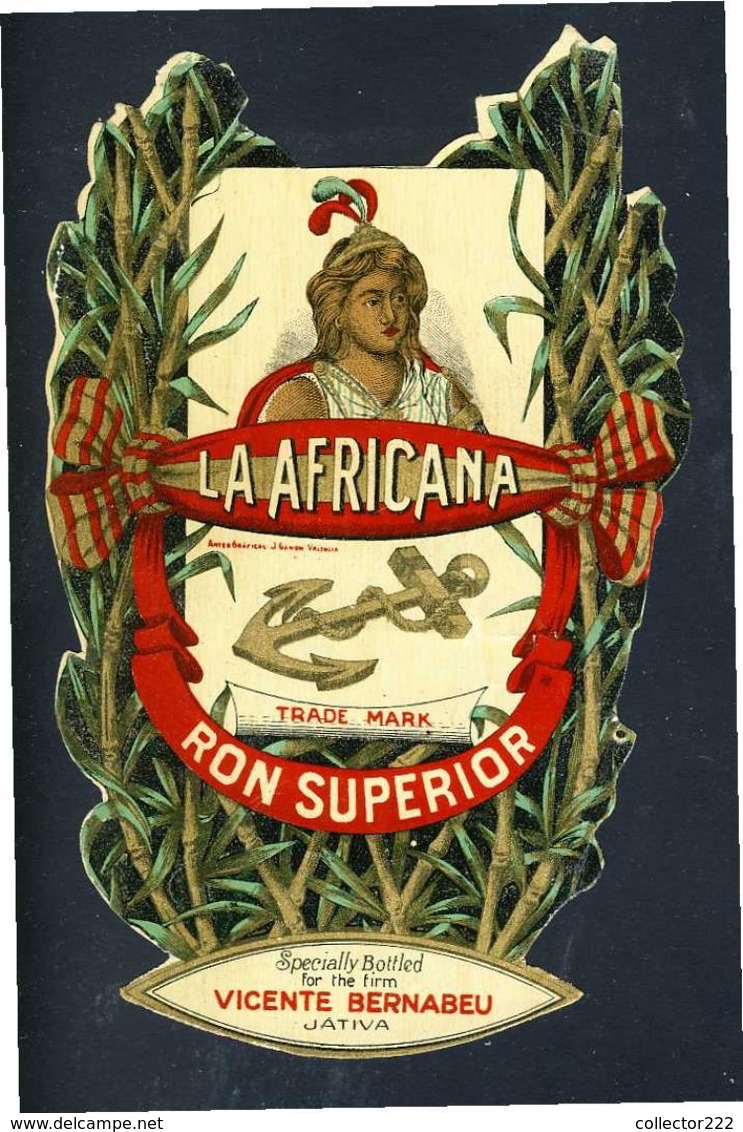 Etiquette De Liqueur: RHUM LA AFRICANA. 10,5 X 16,5 Cms (114004) - Rhum