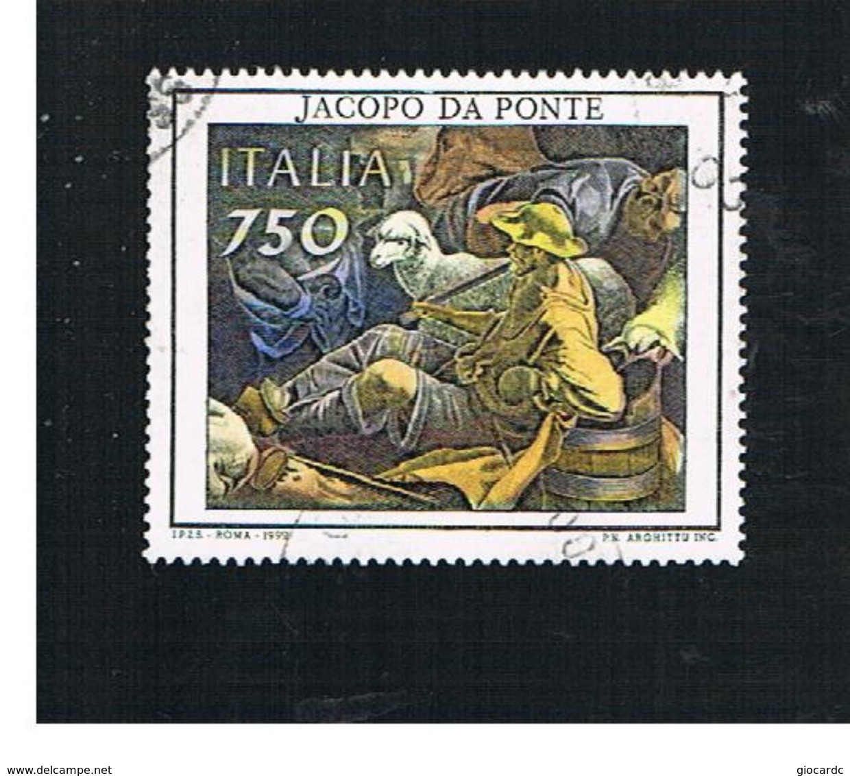 ITALIA REPUBBLICA  - SASS. 2022       -      1992  JACOPO DA PONTE   -      USATO - 1991-00: Used