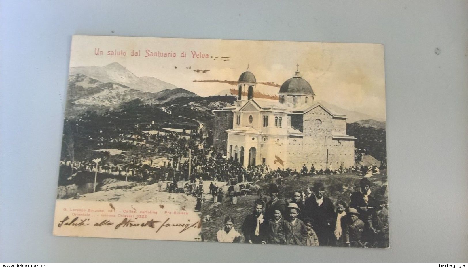 CARTOLINA UN SALUTO DAL SANTUARIO DI VELVA - Genova (Genoa)