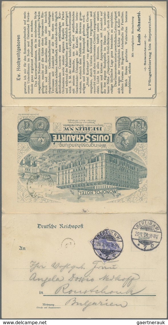 Br Thematik: Alkohol-Wein / Alcohol-wine: 1908, Dekorative Klapp-Werbekarte (dreiteilig) Der Weingrossh - Wijn & Sterke Drank