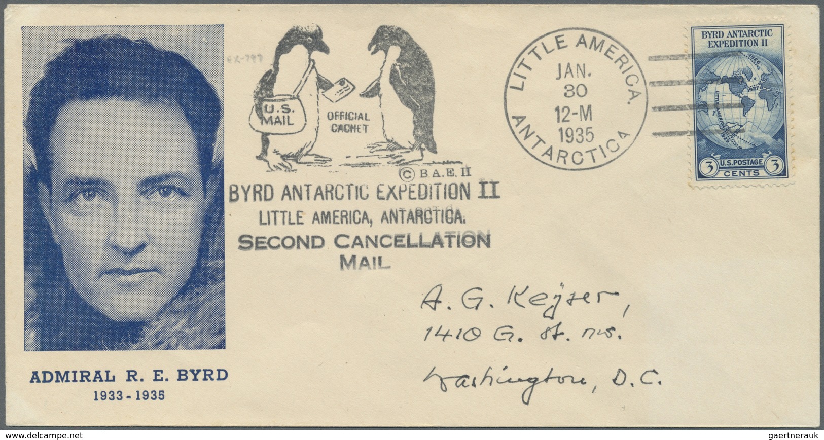 Br Thematik: Antarktis / Antarctic: Richard E. Byrd-Expedition II: 1935, Flight Cover From "LITTLE AMER - Andere & Zonder Classificatie